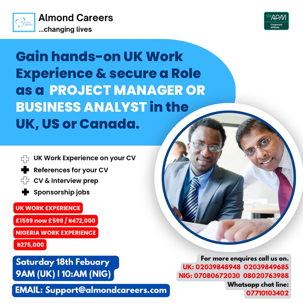 Project Manager Business Analysis Almond Careers